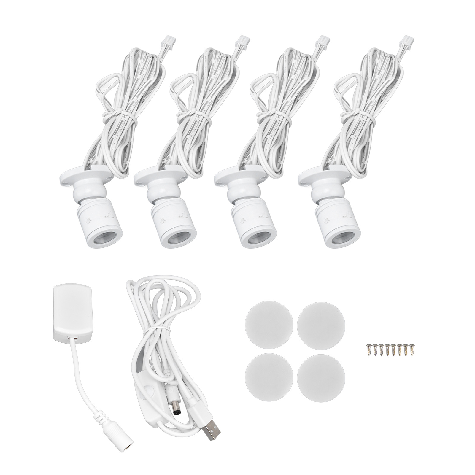 Batteriebetriebene Led-schaufensterleuchte, Einstellbares Weißes Licht, 4 Stück Mit Magnetischer Und Klebebefestigung
