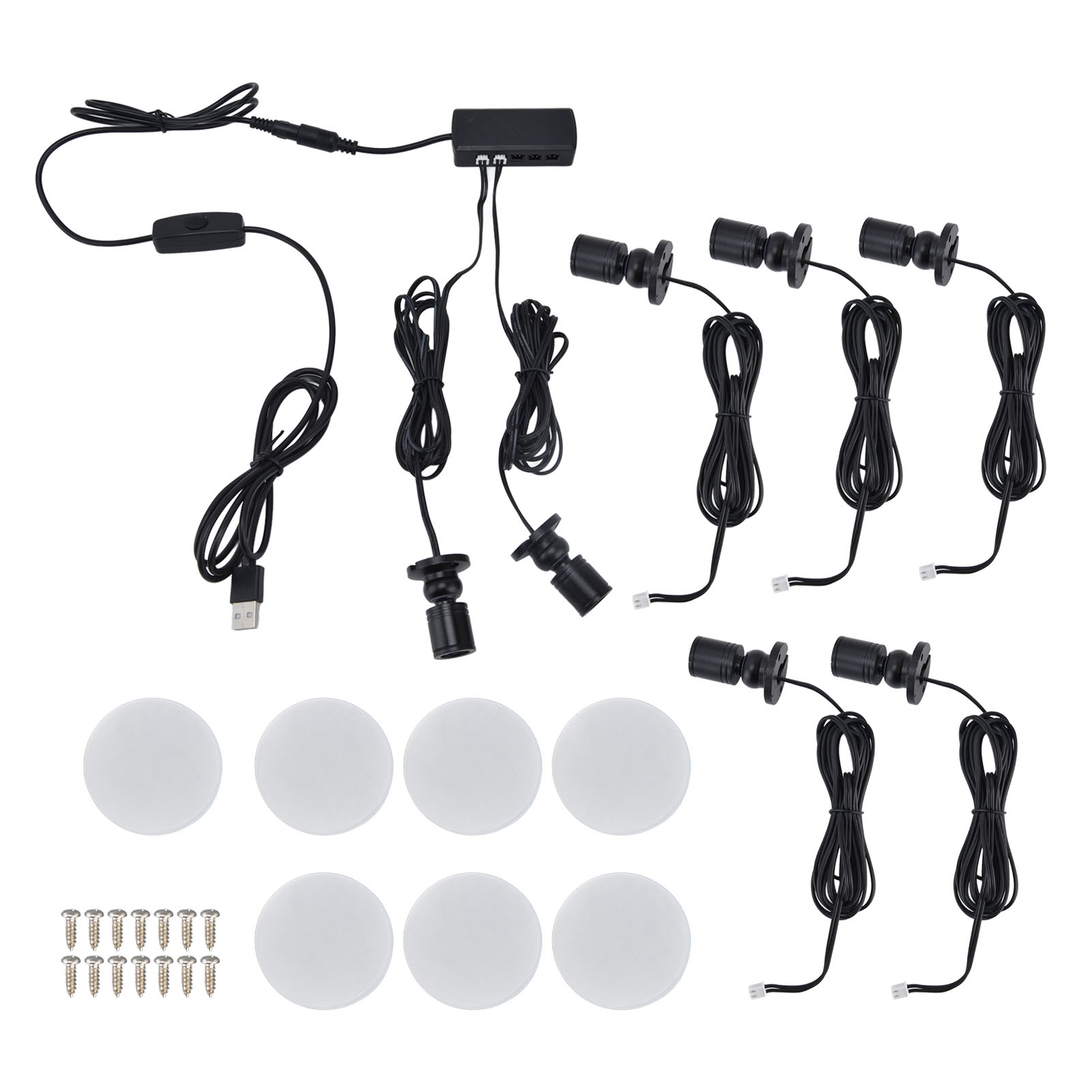 Usb-wiederaufladbare Runde Led-lampe Für Schaufenster, Einstellbare Helligkeitsanzeige