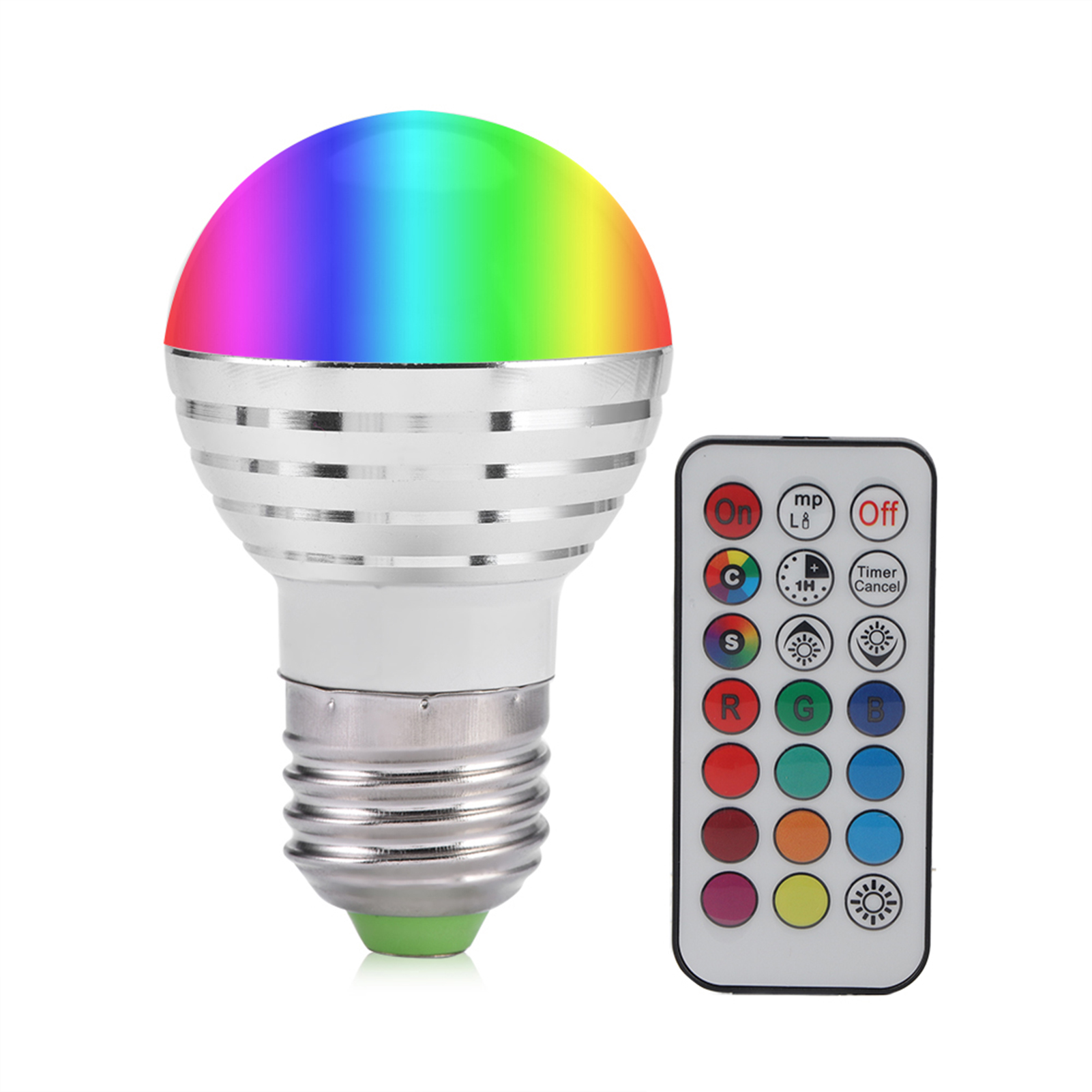 E27 3w Rgb-led-lampe, Farbwechsel, Mit Fernbedienung