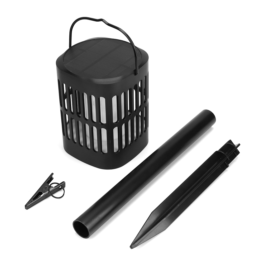 2-teilige Solar-gartenlaterne Mit Dekorativer, Wasserdichter Led-flamme