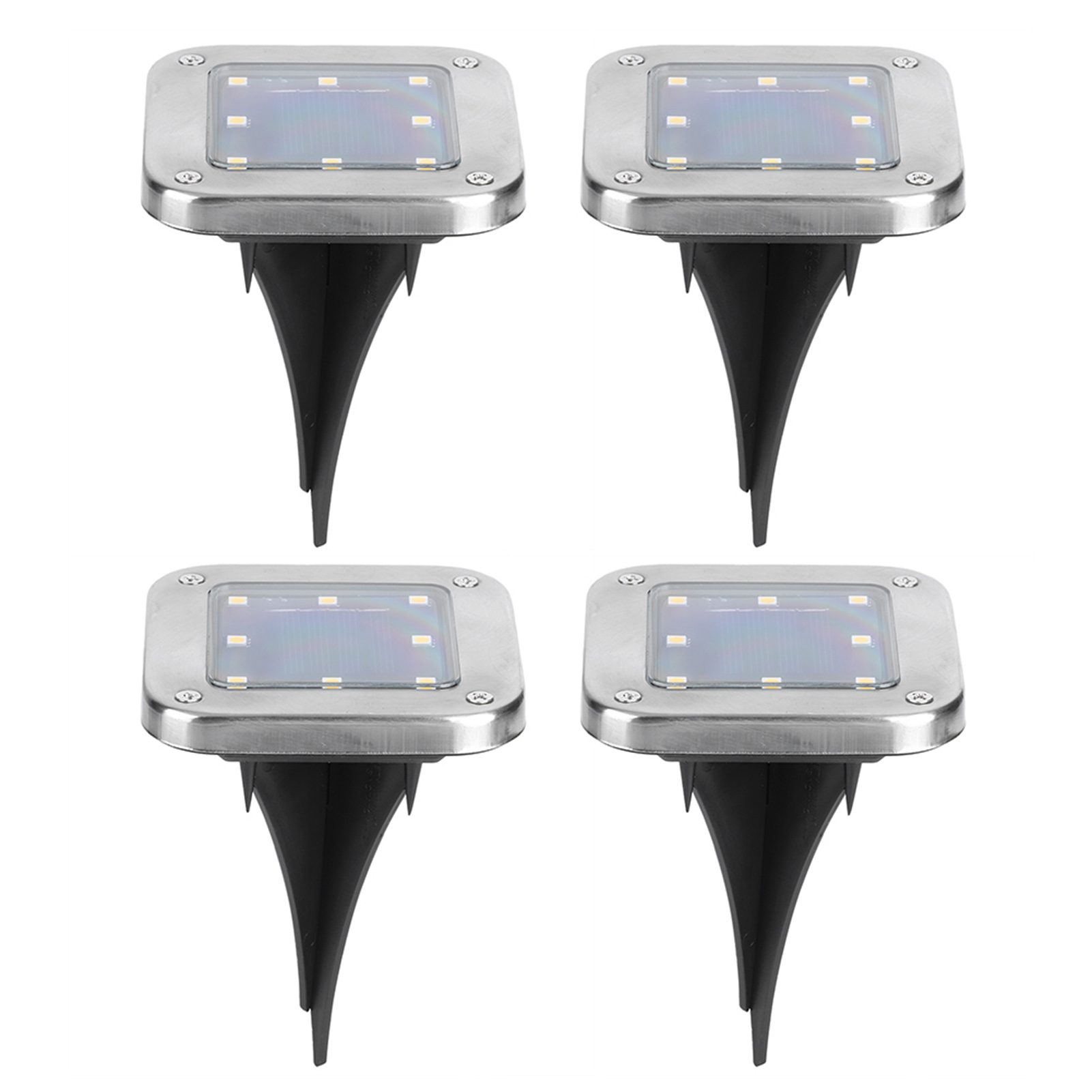 Solar-bodenleuchten Mit Je 8 Leds Für Gartenwege Und Dekorative Außenbeleuchtung