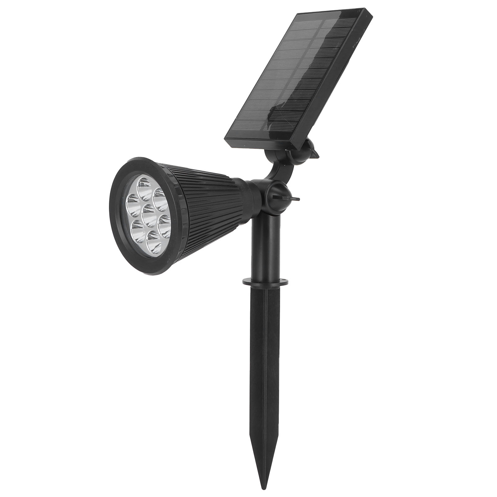 Intelligenter, Mehrfarbiger Led-solar-fluter Für Den Garten, Schwarze Außenbeleuchtung Mit 7 Leuchten