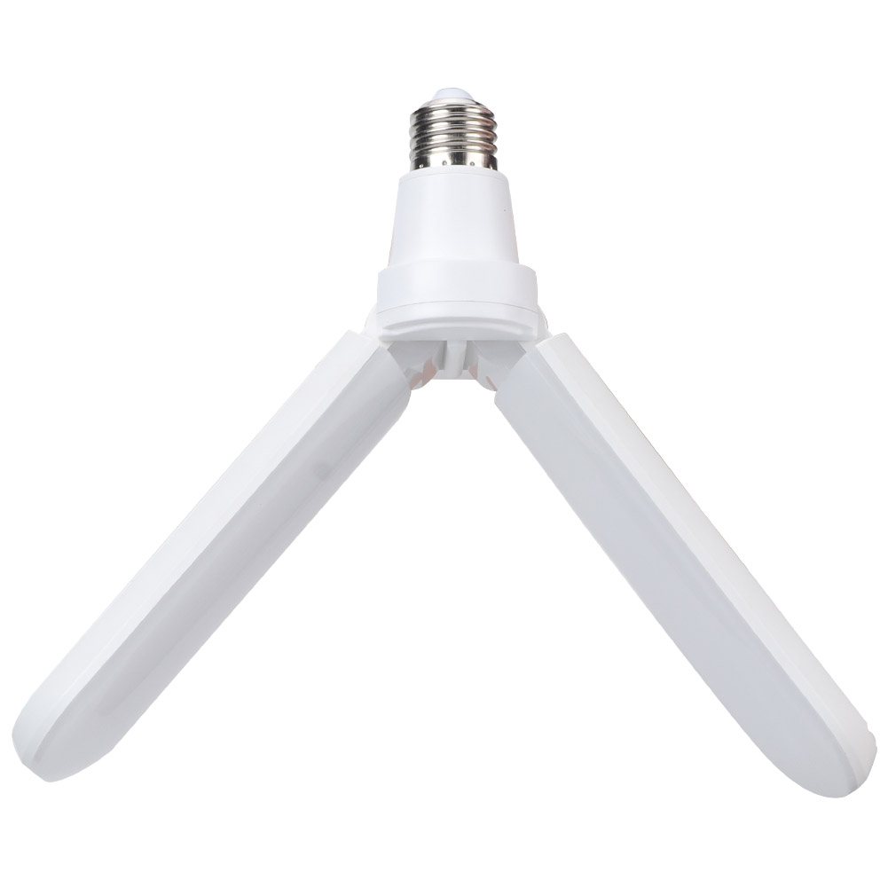 Faltbare Led-lüfterleuchte, 22 W, E27-fassung, Kaltweißes Licht Für Garage, Lagerhalle Und Haushalt, 185–265 V