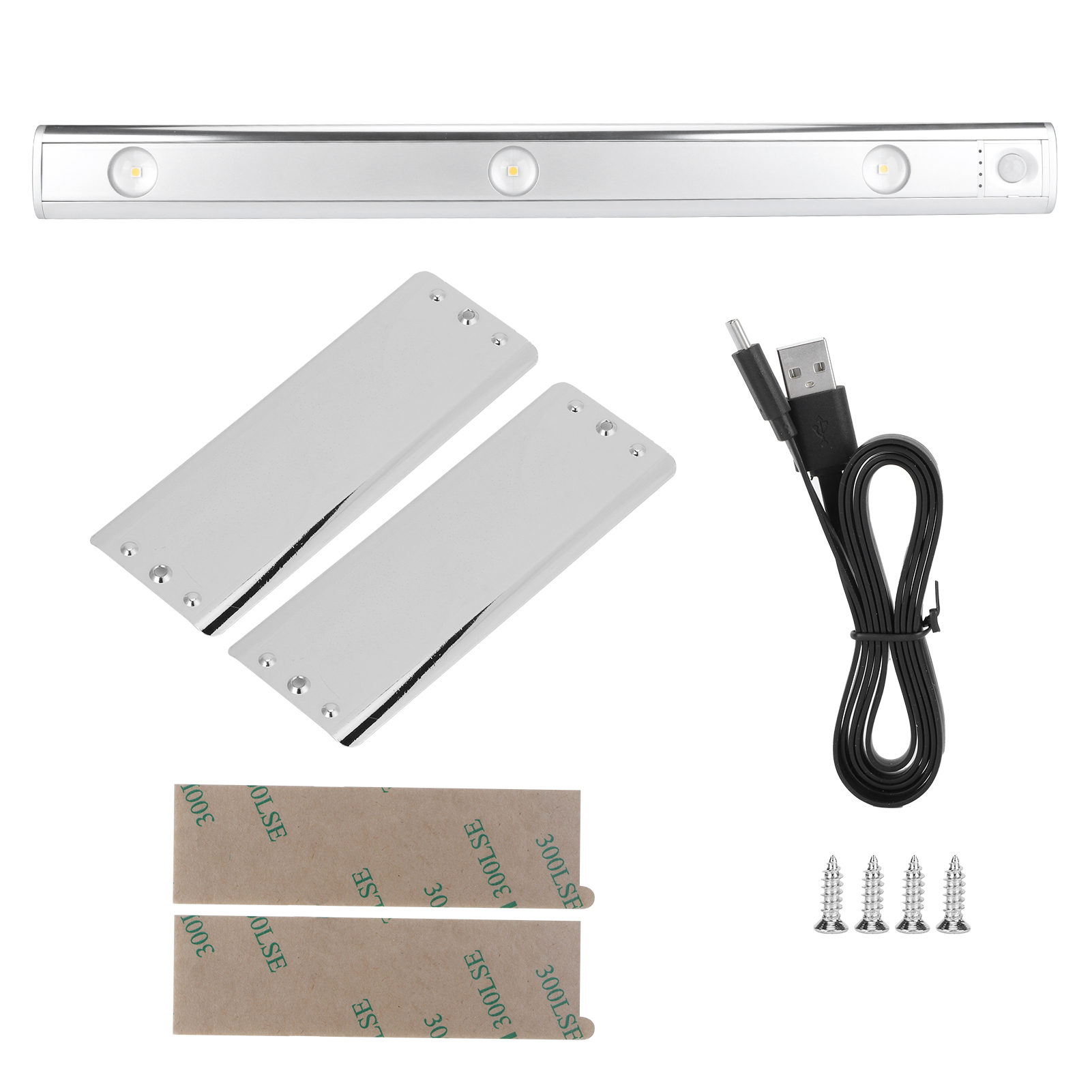 Wiederaufladbare, Bewegungsaktivierte 3-led-schrankleuchte, 44 Cm, Warmweiß 3000 K, 144 Lm