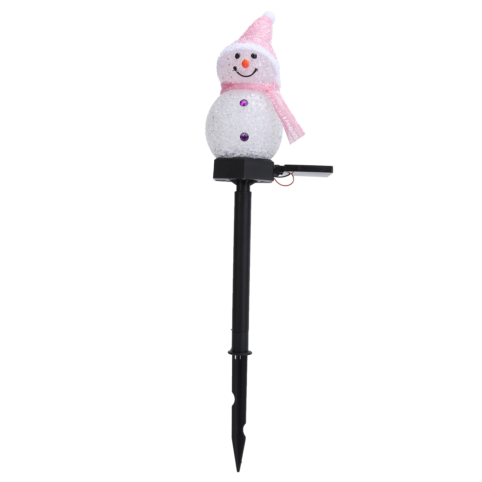 Solarlaterne „rosa Schneemann“ – Dekorative Led-beleuchtung Für Den Gartenweg