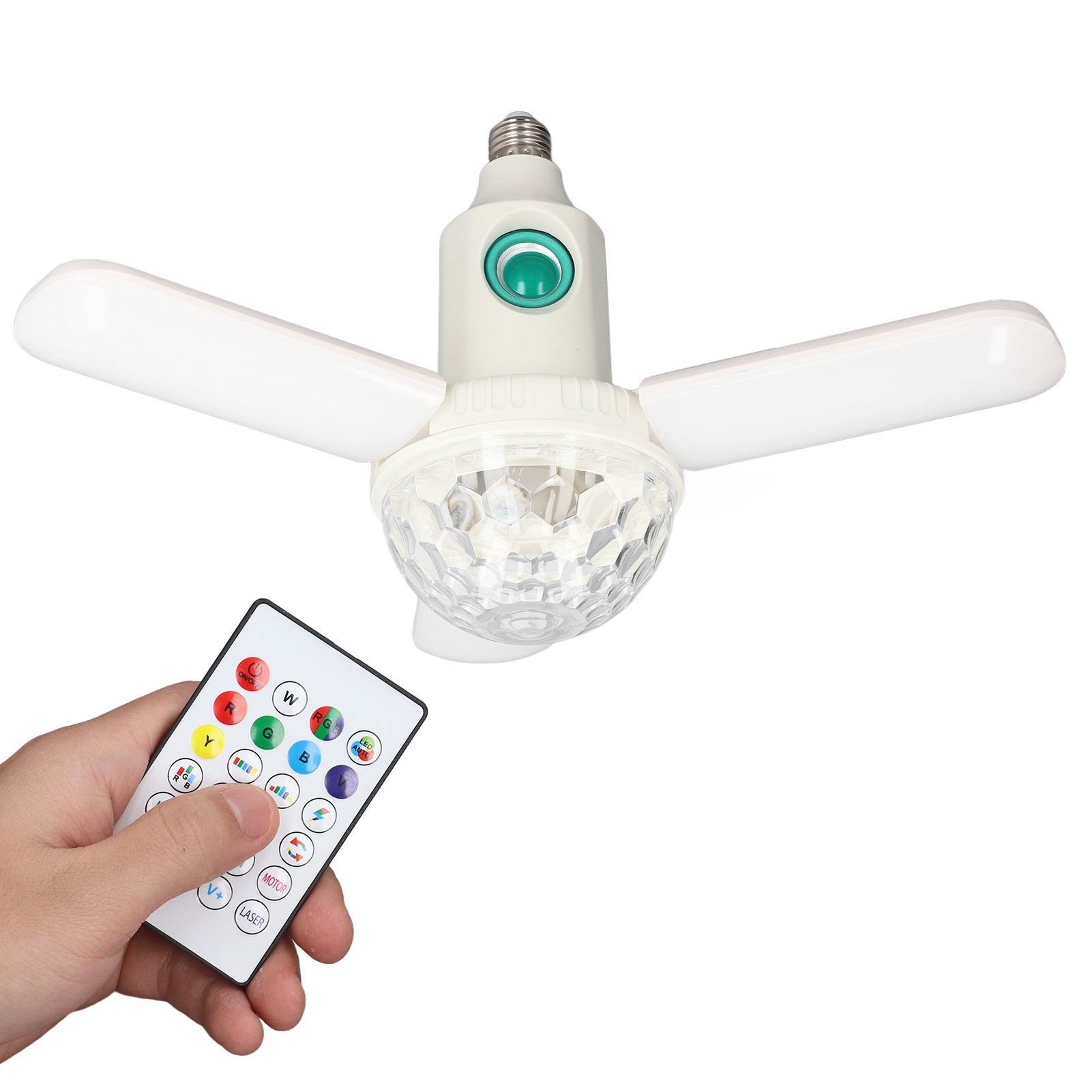 E27 48w Smart-led-lampe Mit Mehreren Farben, 3-flammige, Faltbare Deckenleuchte, 85–265v