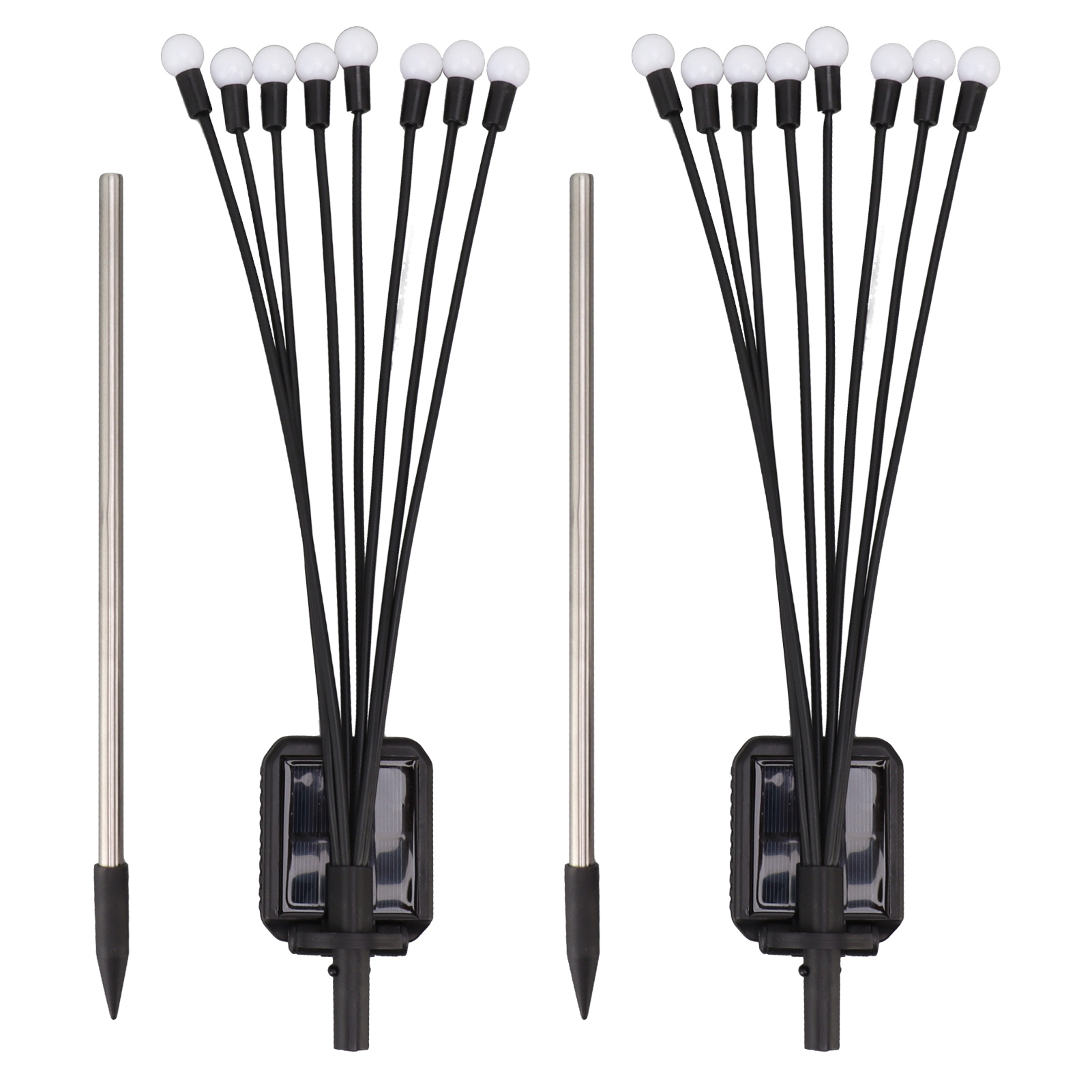 Sets Mit Je 8 Wasserdichten Led-solar-lichterketten (ip65) Für Garten, Terrasse Und Gartenpartys