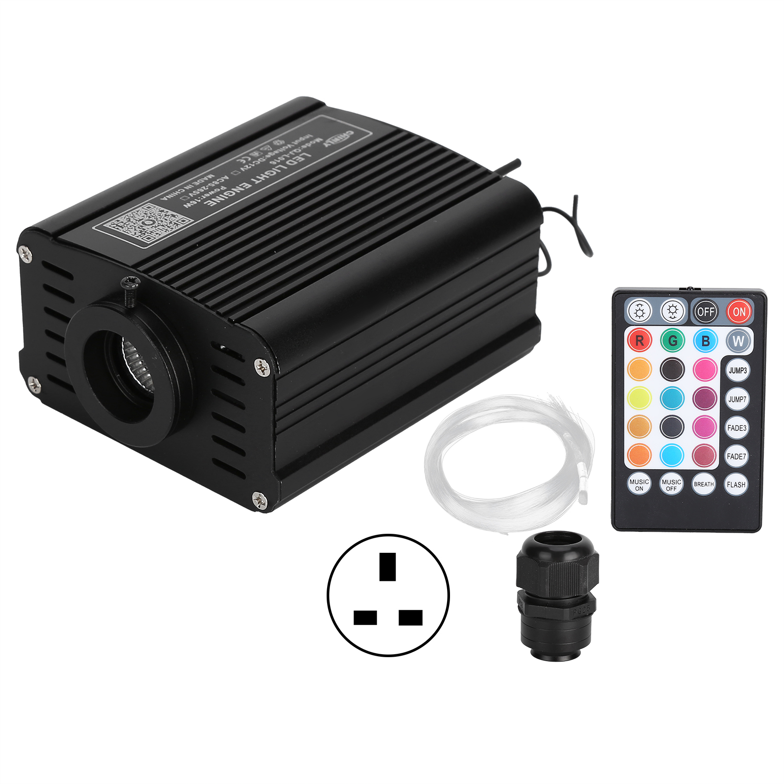 16-w-rgbw-led-lichtleiterstrahler Für Fahrzeugdecken Und Innenausstattung, Uk-stecker 100–240 V