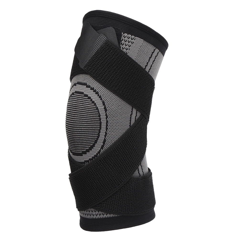 Kniebandage Mit Fixiergurt Für Outdoor-sportarten, Geeignet Für Fitness Und Training – Grau