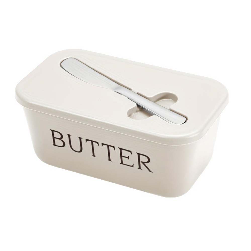 Rechteckige Butterdose Aus Keramik Mit Messer – Luftdichter Behälter Für Käse Und Butter, Aufbewahrungsbox Im Western-stil Mit Deckel, Spülmaschinenfeste Butterdose Für Kühlschrank Oder Arbeitsplatte