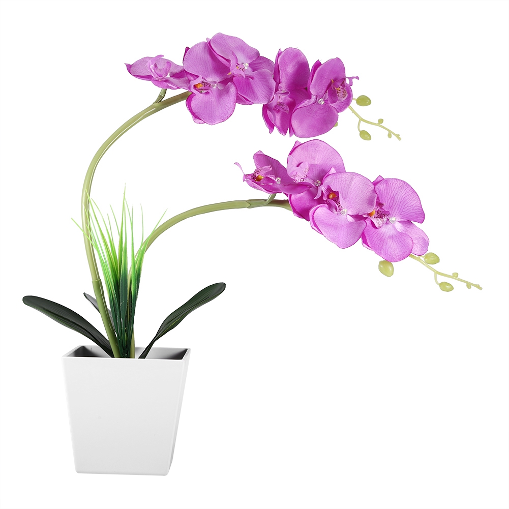 Künstliche Blumenlampe Mit 9 Leds, Topfsimulation Einer Phalaenopsis, Heimdekoration, Diy-bonsai