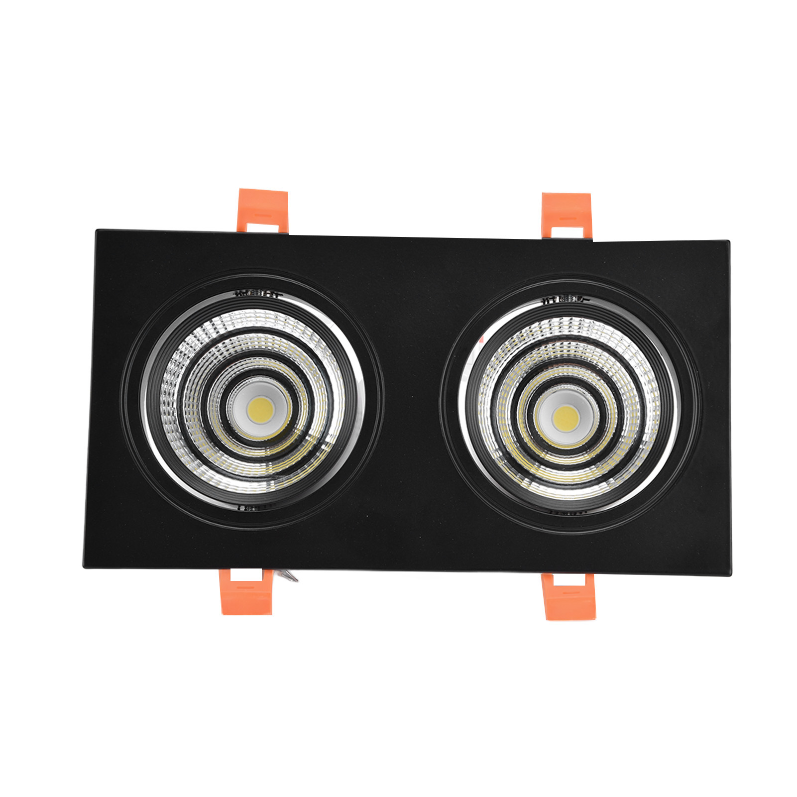 Rechteckige Led-einbau-deckenleuchte Mit Zwei Verstellbaren Strahlern, Inklusive Dimmer, 100–264 V Wechselstrom