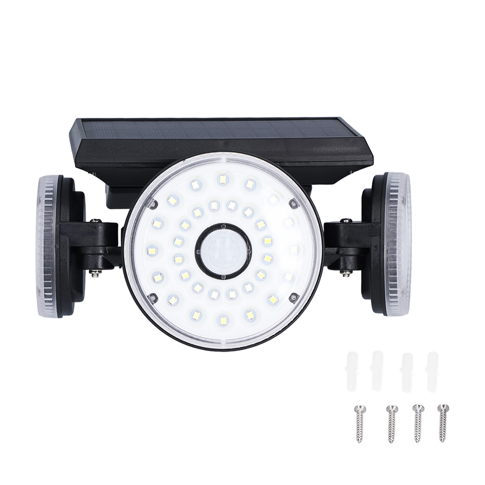 Solar-flutlicht Mit 3 Leuchtenköpfen, Bewegungsmelder, 70 Leds, Ip65 Wasserdicht Für Garten Und Einfahrt