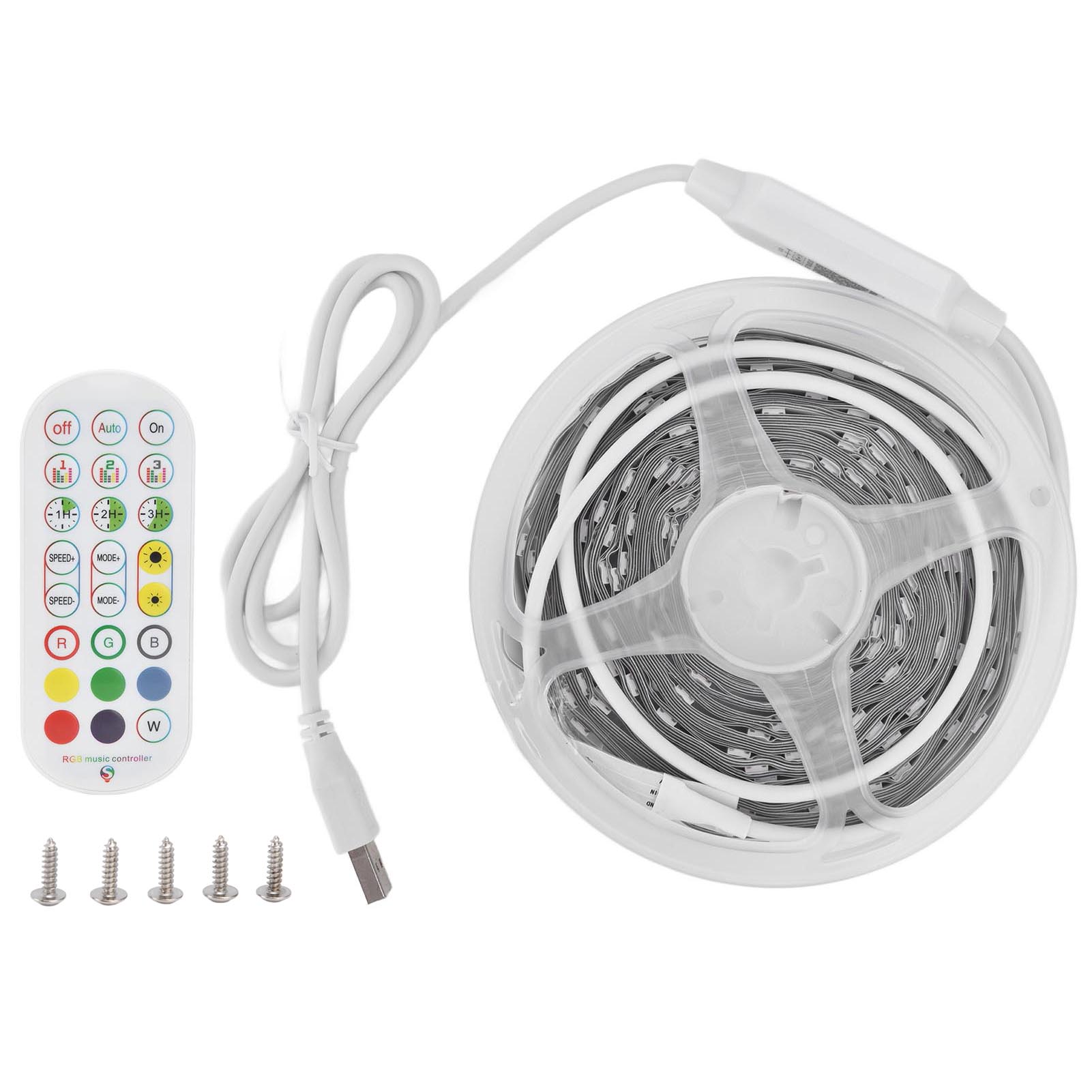 M Rgb-led-streifen Mit Bluetooth, Sprach- Und App-steuerung, Musiksynchronisation, 5v Usb, Mehrfarbiger Lichtstreifen Mit Fernbedienung