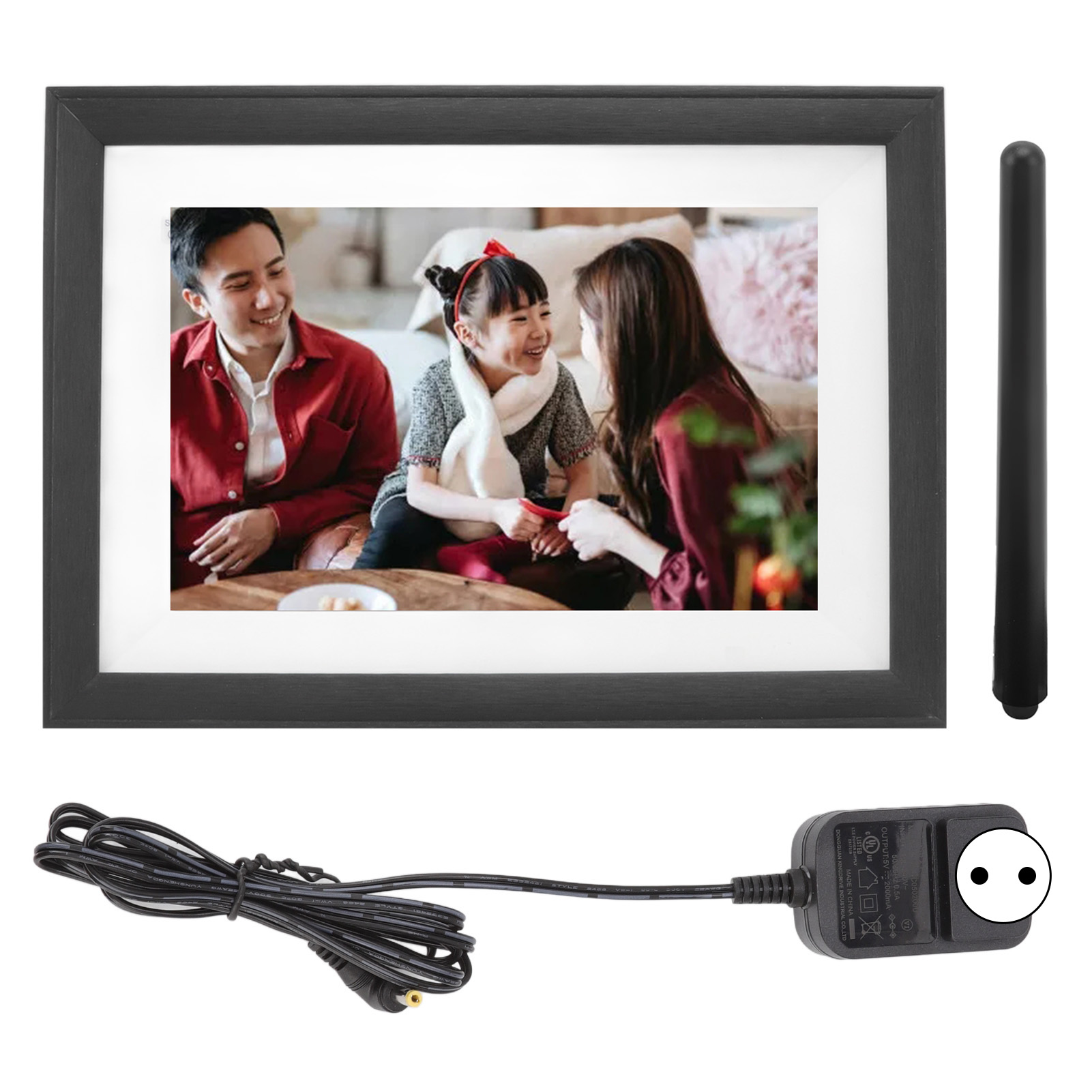 10,1-zoll-wlan-digitalfotorahmen Mit Touchscreen Und Lautsprecher, 100–240-v-netzteil, Europäischer Stecker, Ideal Fürs Wohnzimmer