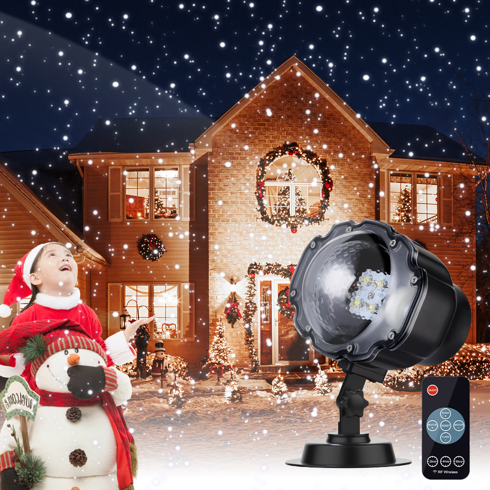 Rotierender Led-schneeflockenprojektor, Weihnachtsbeleuchtung Für Den Außenbereich, Wintergartendekoration