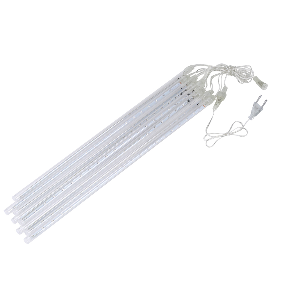 Wasserdichte Led-lichterkette Smd2835, 8 Röhren, 50 Cm, Weiß, Eu-stecker, Für Die Weihnachtsdekoration Im Außenbereich