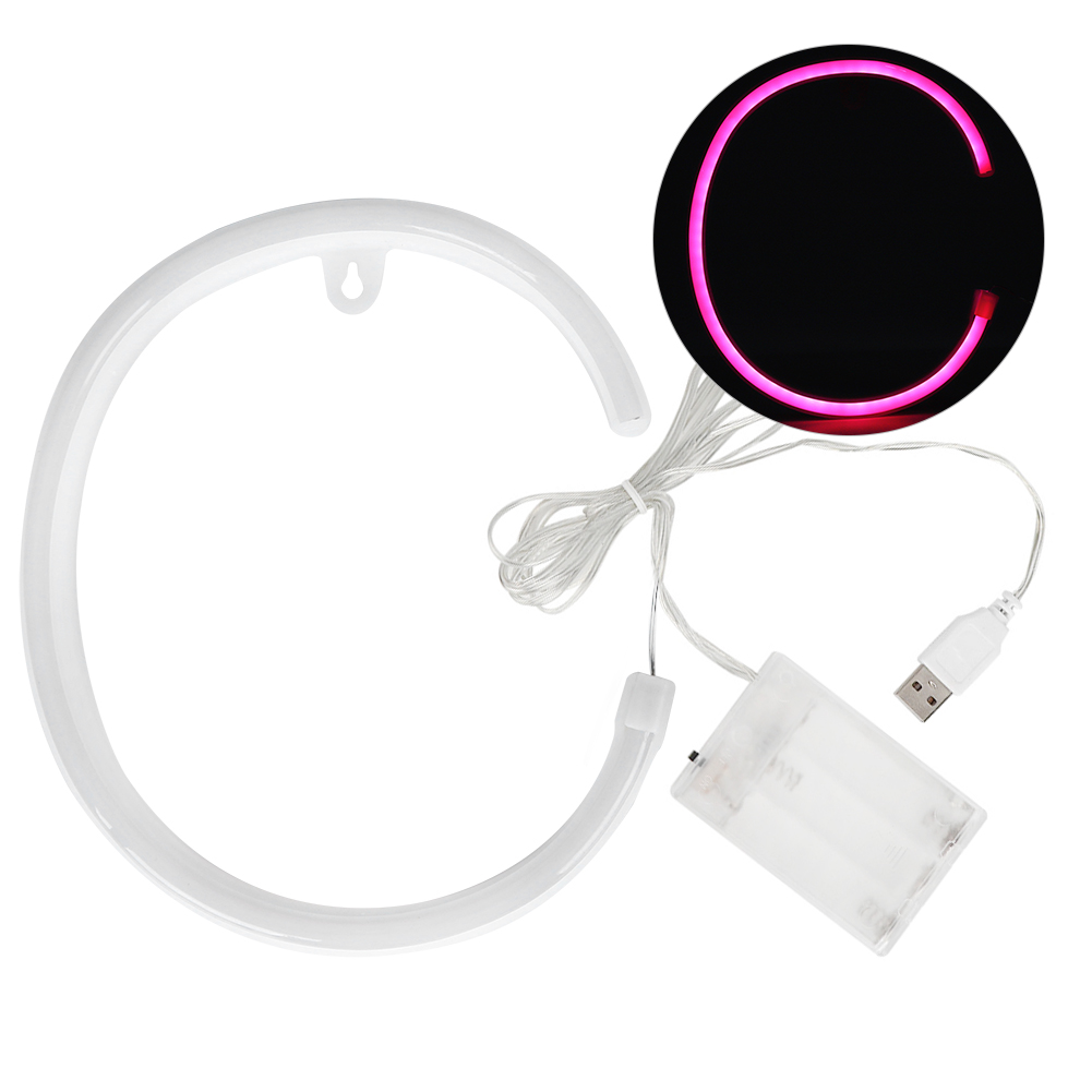 Einzigartige C-förmige Led-buchstabenlampe, Sanftes Licht Für Hochzeiten, Partys Oder Schlafzimmerdekoration (rosa)