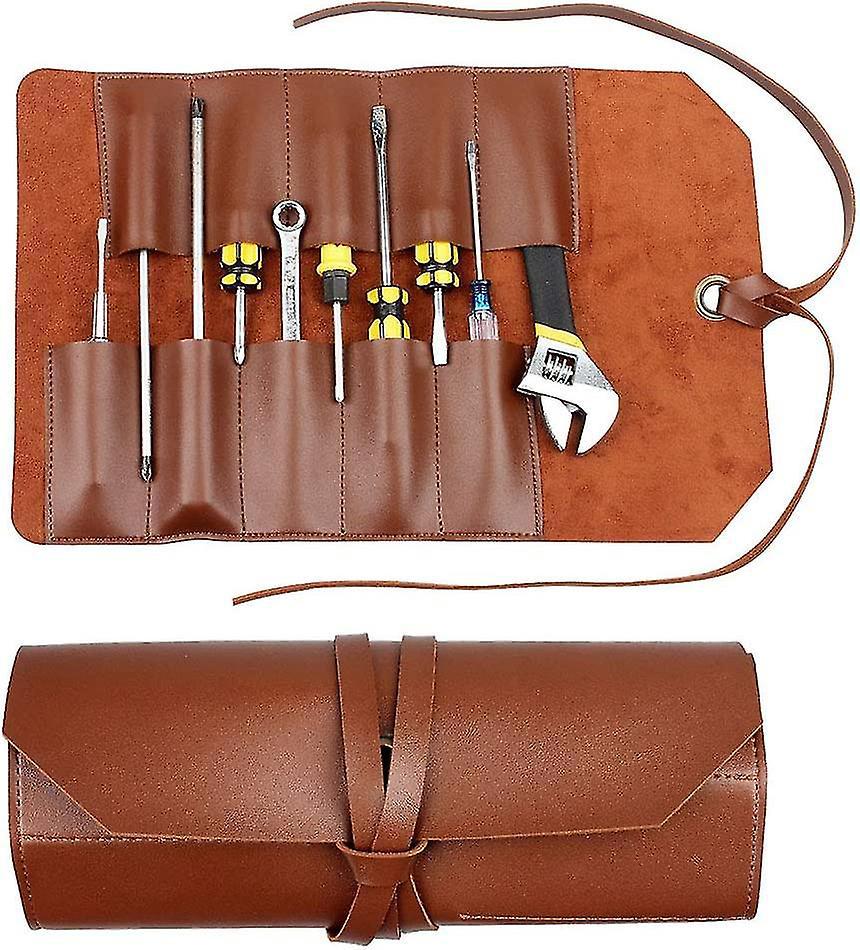 Werkzeugkoffer Aus Leder, Mehrzweck-werkzeugkoffer Aus Segeltuch, Aufrollbarer Schlüsselkoffer, Aufrollbare Werkzeugtasche, Werkzeugorganizer, Mehrzweckorganizer Mit 10 Fächern.