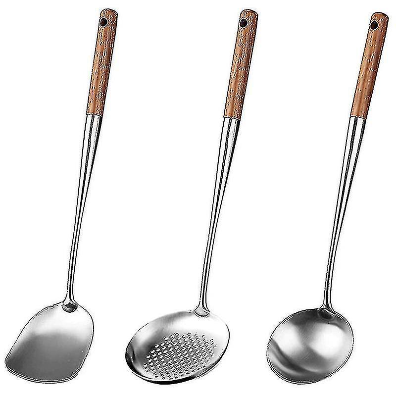 Wok-spatel Und Schöpfkelle, Wok-besteckset, 43 Cm Langer Wok-spatel -