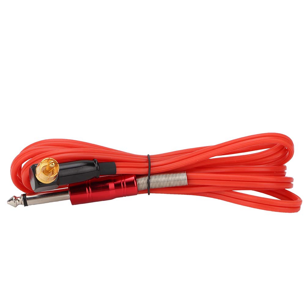 1,8 M Langes, Rechtwinkliges, Flexibles Silikon-stromkabel Für Tätowiermaschinen, Rca-stecker (rot)