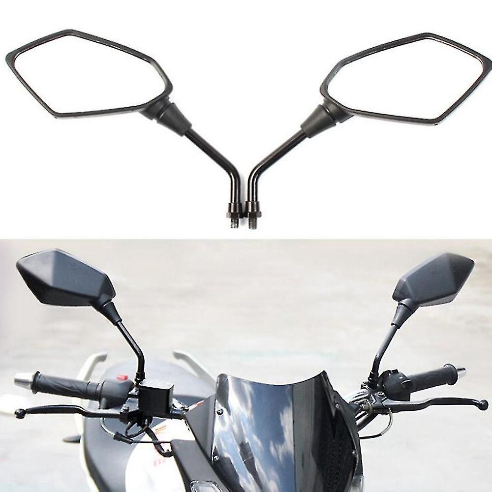 Universeller Motorrad-rückspiegel (2er-set), Großes Format, Schwarz, Chrom, Für Roller, 8 Mm.