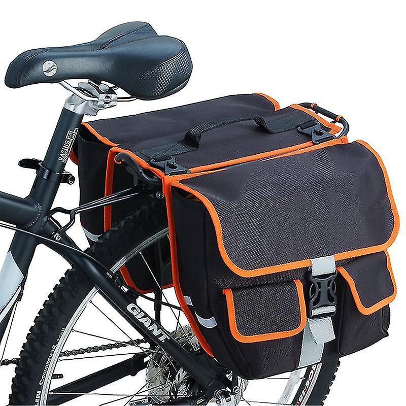Tragbare, Wasserabweisende Fahrradtasche – Fahrradtaschen Mit Reflektierenden Details, Schwarze Satteltaschen Für Hinten – 30,5 X 10 X 28 Cm
