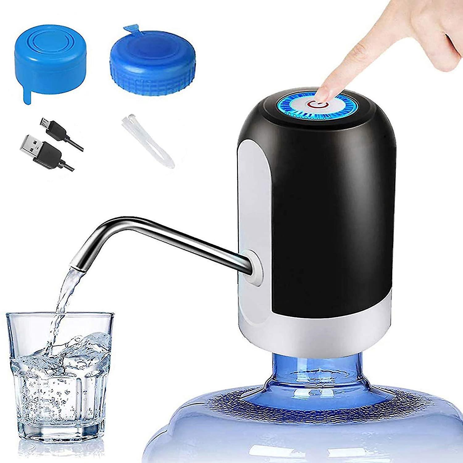 Elektrische Flaschenwasserpumpe, Usb-aufladbarer Wasserspender, Schwarz