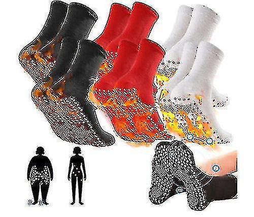 Set Mit 3 Paar Figurformenden Und Wärmenden Socken Aus Rotem Turmalin, Ideal Für Den Winter.