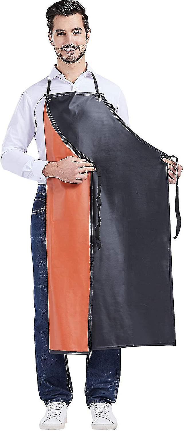 Ölbeständige Gummischürze, Schutzschürze, Wasserdichte Pvc-schürze (schwarz)