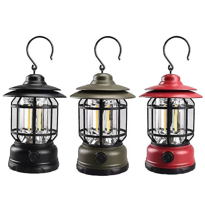 Tragbare, Wiederaufladbare, Schwarze Retro-campinglampen Für Professionelle Campingzelte.