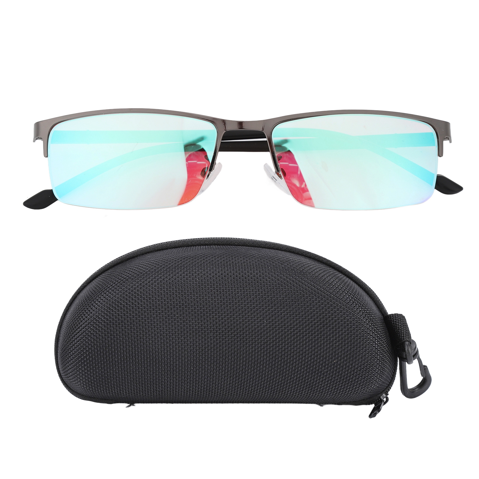Korrekturbrille Für Farbenblinde, Schwarzer Halbrandrahmen – Verbessert Das Rot- Und Grünsehen, Für Den Innen- Und Außenbereich Geeignet