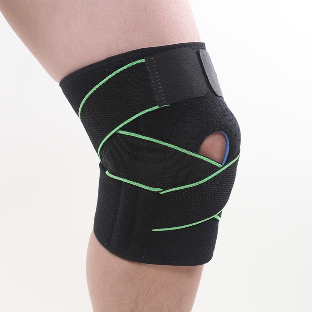 Sport-kniebandage Mit Seitlichen Stabilisatoren Und Gummipolstern – Verstellbare Unterstützung Für Bänder, Meniskus Und Kniescheibe, Ideal Zum Laufen, Basketball, Fitnessstudio Und Zur Regeneration –