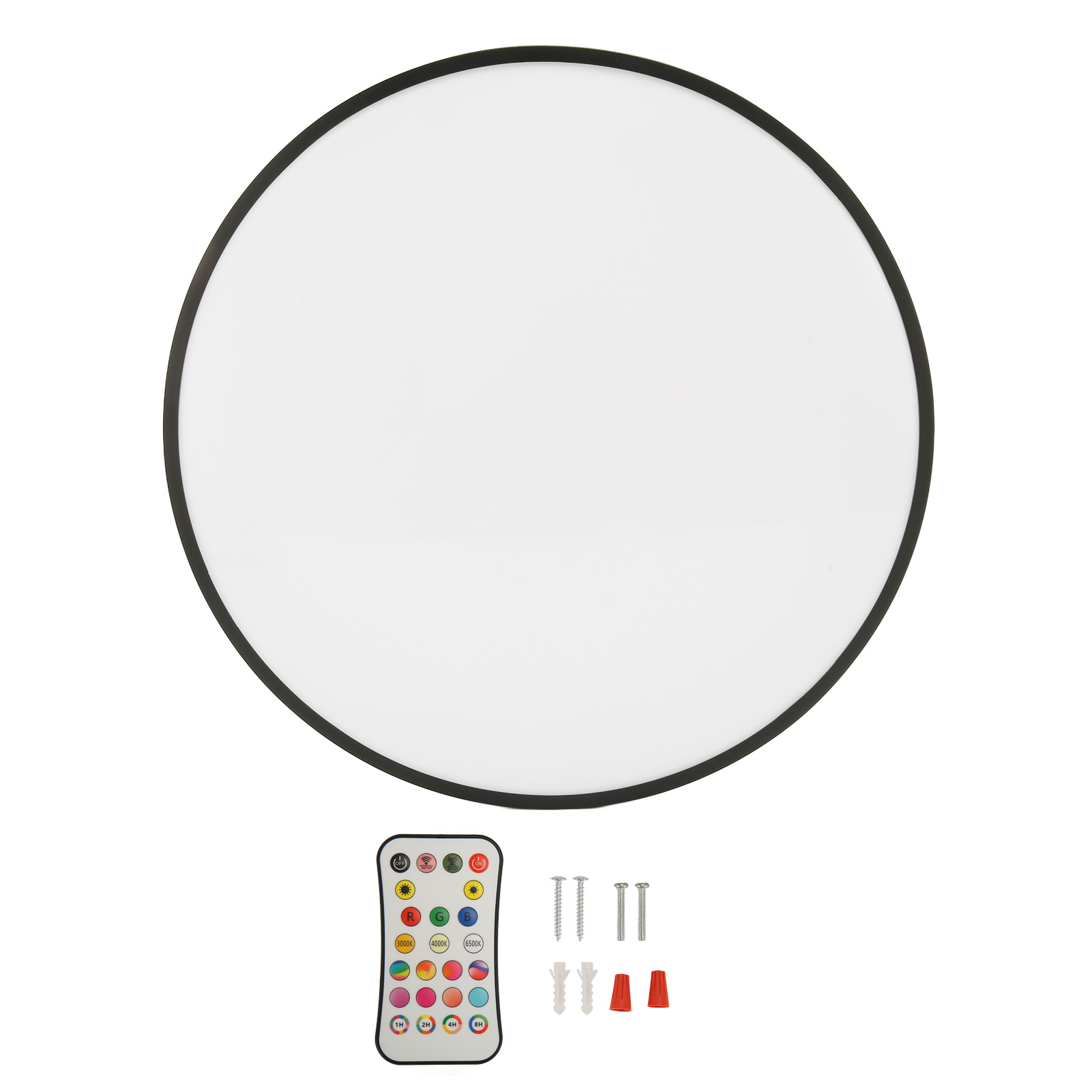 Schwarze Led-deckenleuchte Mit Funkfernbedienung – Intelligente Rgbw-leuchte Mit Dimmer, Für Schlaf- Und Wohnzimmer, 110–130 V (us-standard)