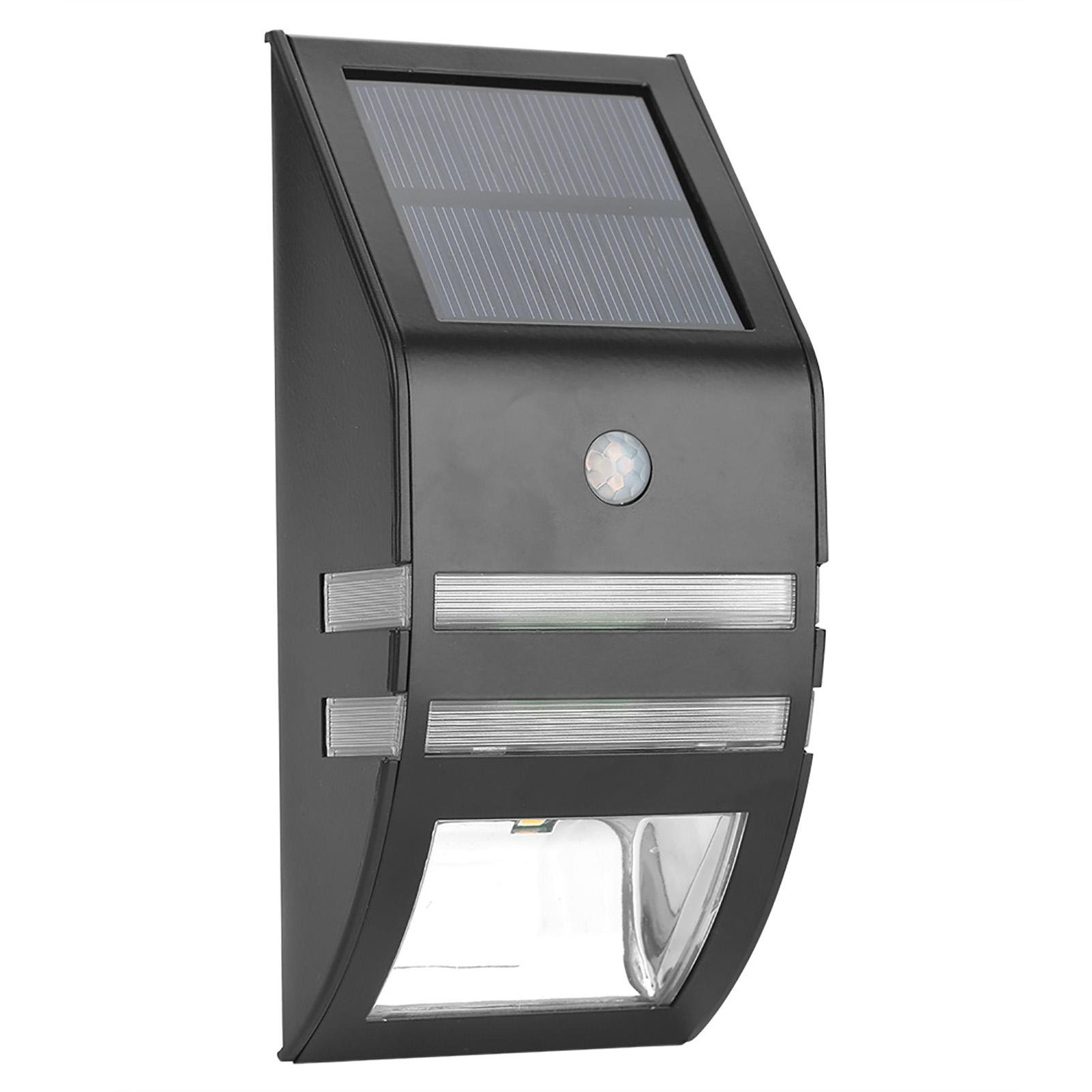 Solar-flutlicht Mit Pir-bewegungsmelder, 2 Led-sicherheitsleuchten Für Garten Und Wand, Schwarz Und Warmweiß