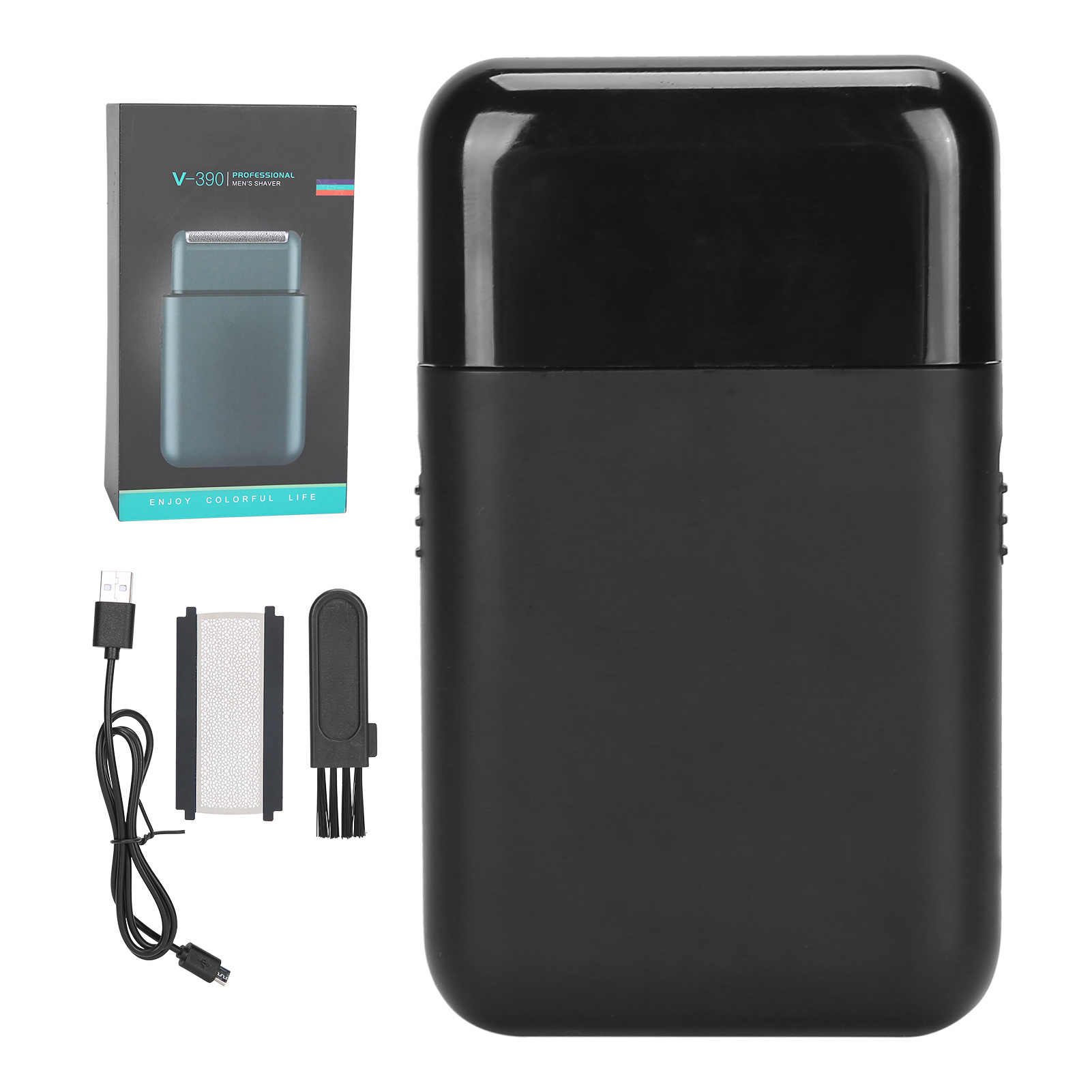 Wiederaufladbarer Usb-elektrorasierer Für Herren – Tragbarer Reise-barttrimmer (schwarz)