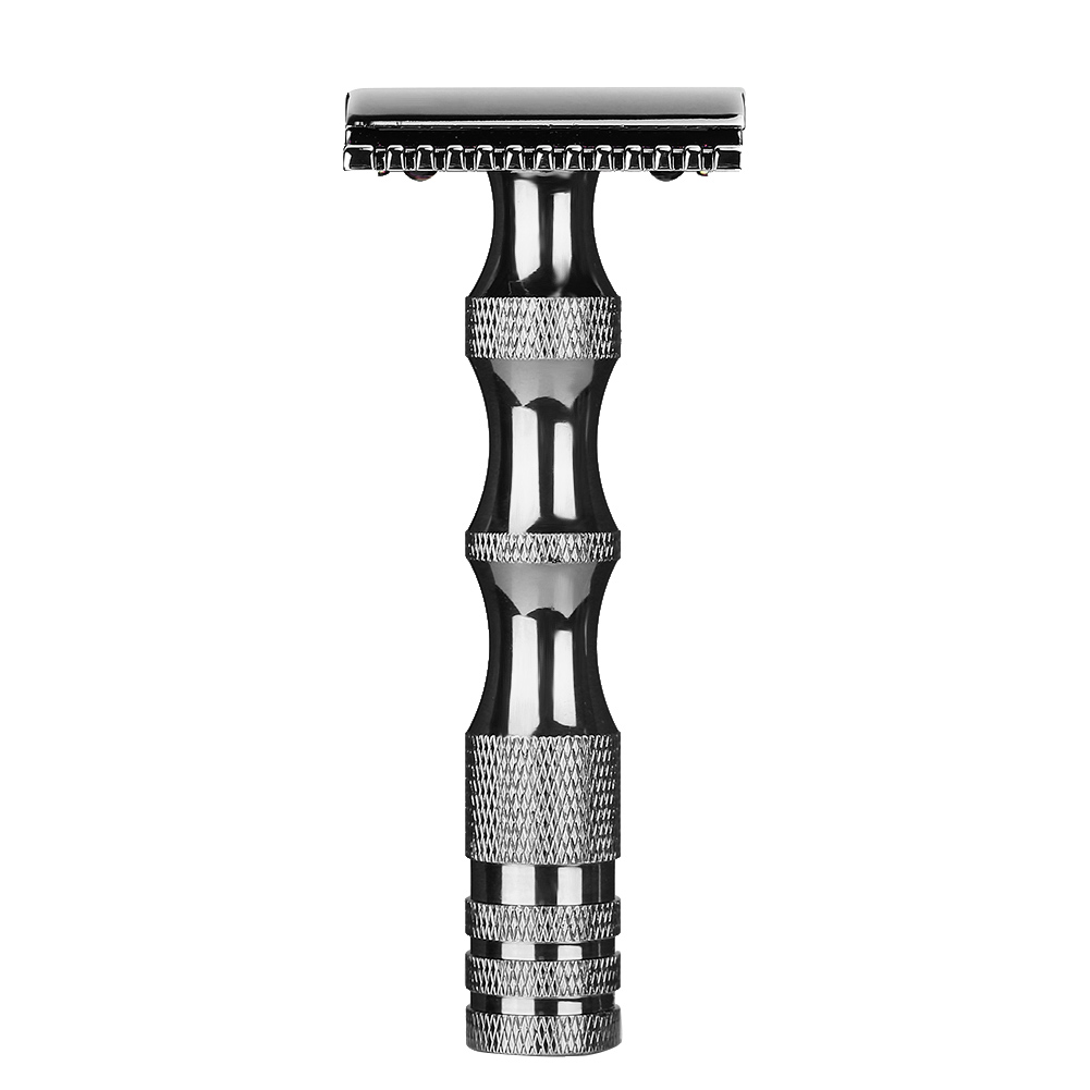 Vintage Doppelklingen-handrasierer Mit Rutschfestem Metallgriff Für Herren (schwarz)