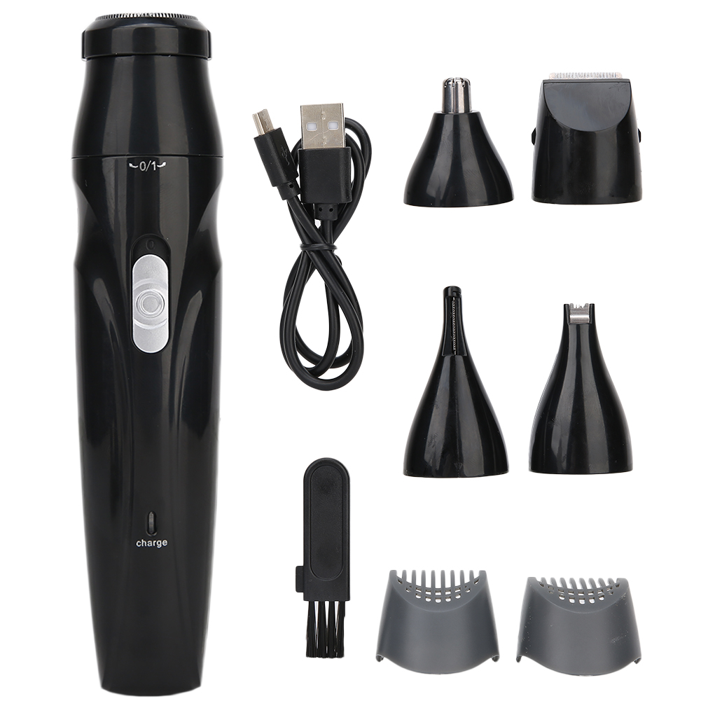 5-in-1 Elektrorasierer Für Herren Mit Trimmer, Nasenhaartrimmer Und Augenbrauentrimmer (usb)