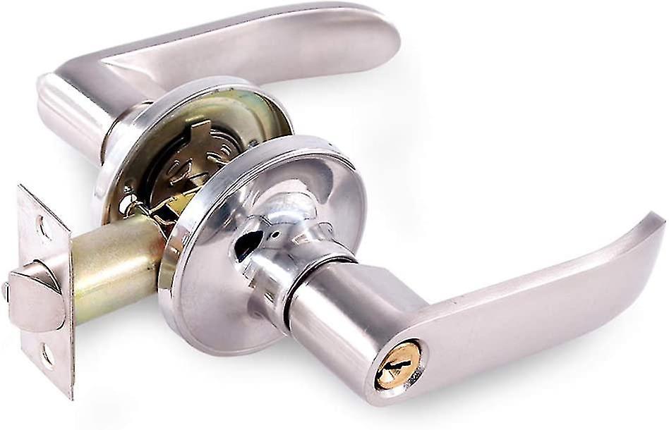 Rostfreier, Abschließbarer Und Korrosionsbeständiger Türgriff Aus Edelstahl Mit Kugelförmigem Hebel. Innentürschloss-set, Ideal Für Eingangsbereiche, Flure Und Badezimmer.