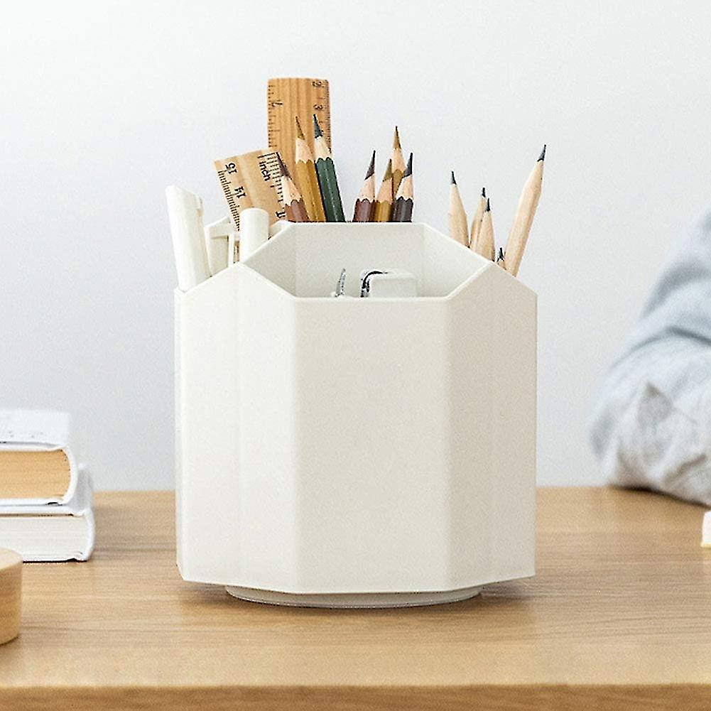 Drehbarer Schreibtisch-organizer, Schreibtisch-organizer Mit Stiftehalter, Buntstiften, Pinseln, 5 Fächer, Weiß, Geschenk Für Lehrer, Klassenkameraden.