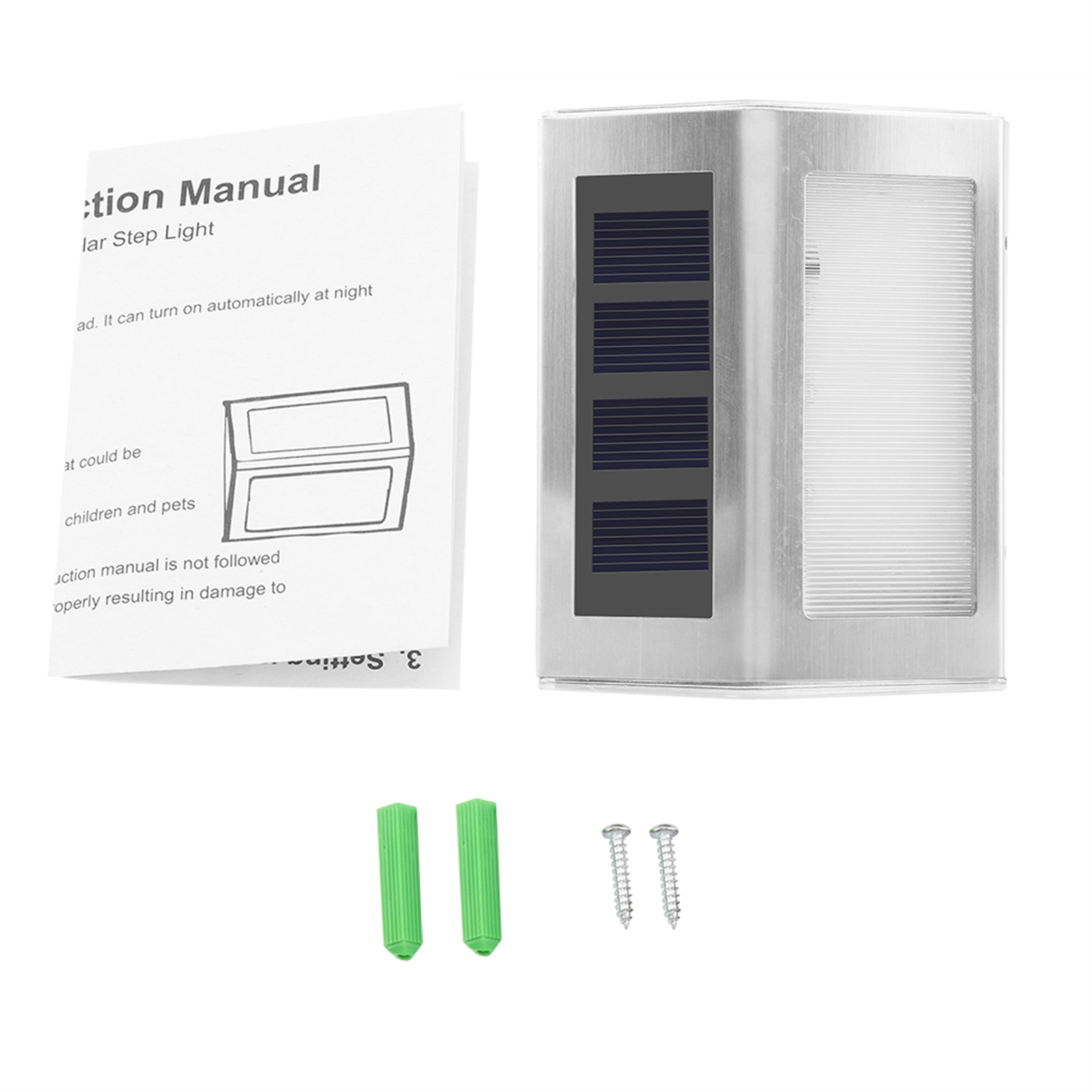 Solarleuchte Für Den Außenbereich Mit 3 Leds, Edelstahl, Wasserdicht Für Gartenwege (weiß)