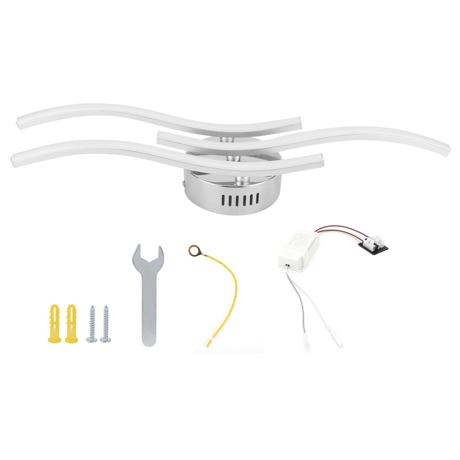 Moderne Led-deckenleuchte Im Wellendesign Für Das Wohnzimmer, Weiß, 85–265 V Wechselstrom