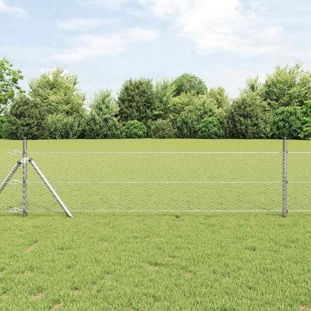 Zaunpfosten Silber 25 X 0,8 M (25 Mm Mesh) Stahl