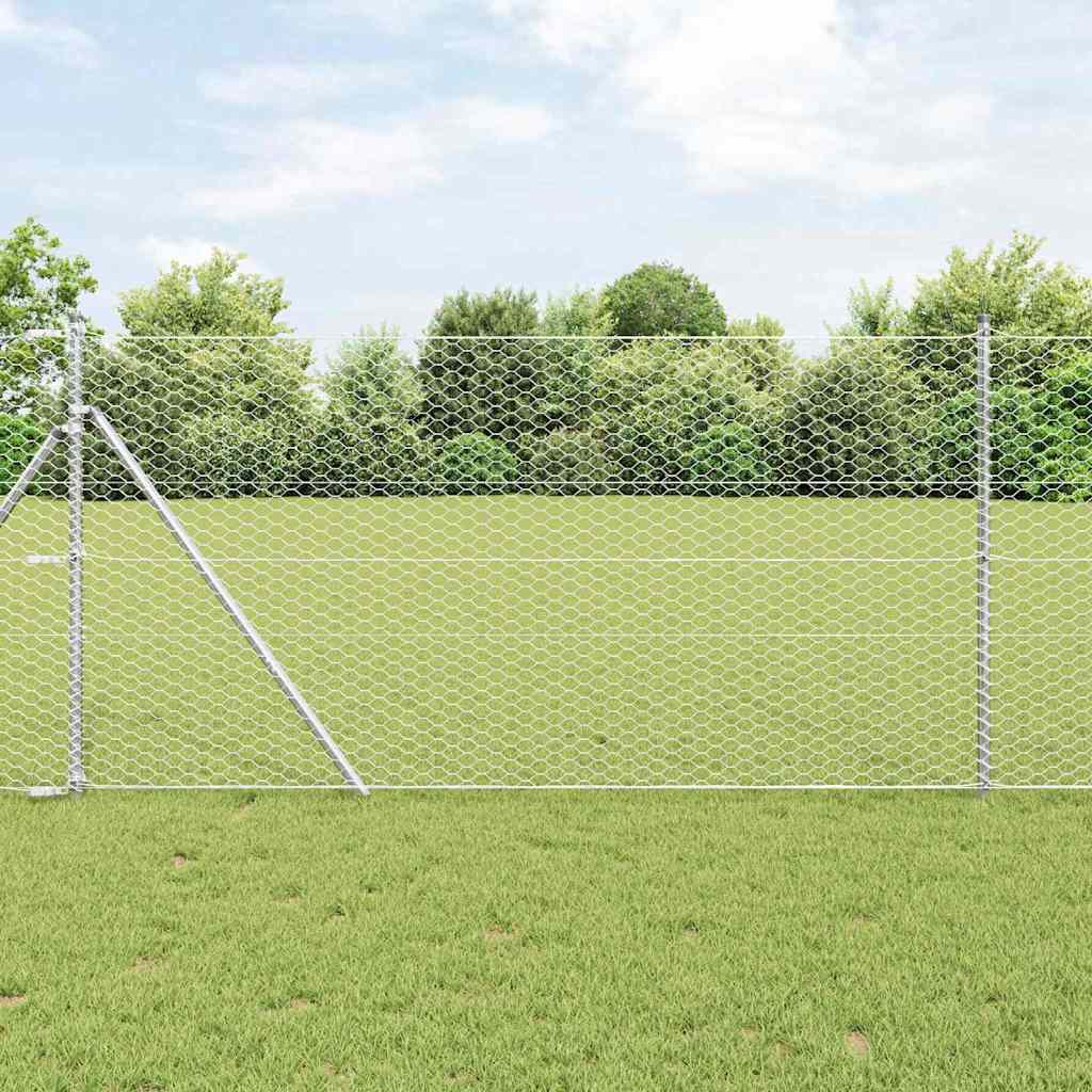 Zaunpfosten Silber 10 X 1 M (36 Mm Maschen) Stahl