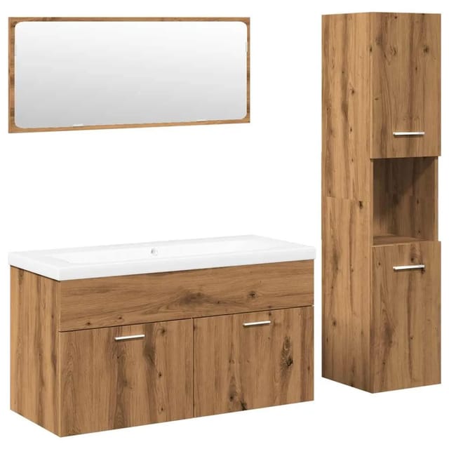 vidaXL 4-Tlg Badmöbel-Set Artisan-Eiche Holzwerkstoff 3328600