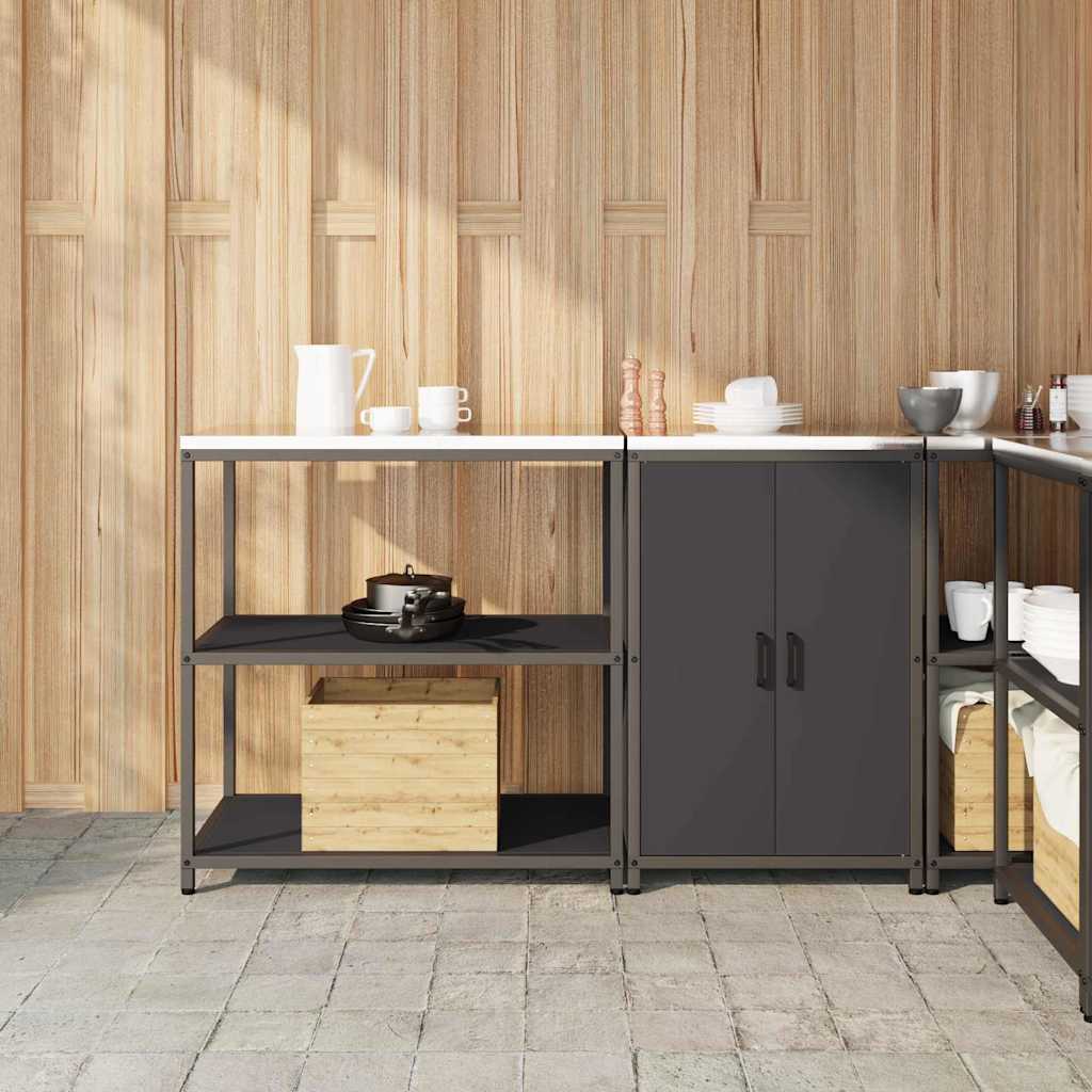 Aufbewahrungsset Für Die Küche Mit Regal Mit Tür 2 Pcs Schwarz