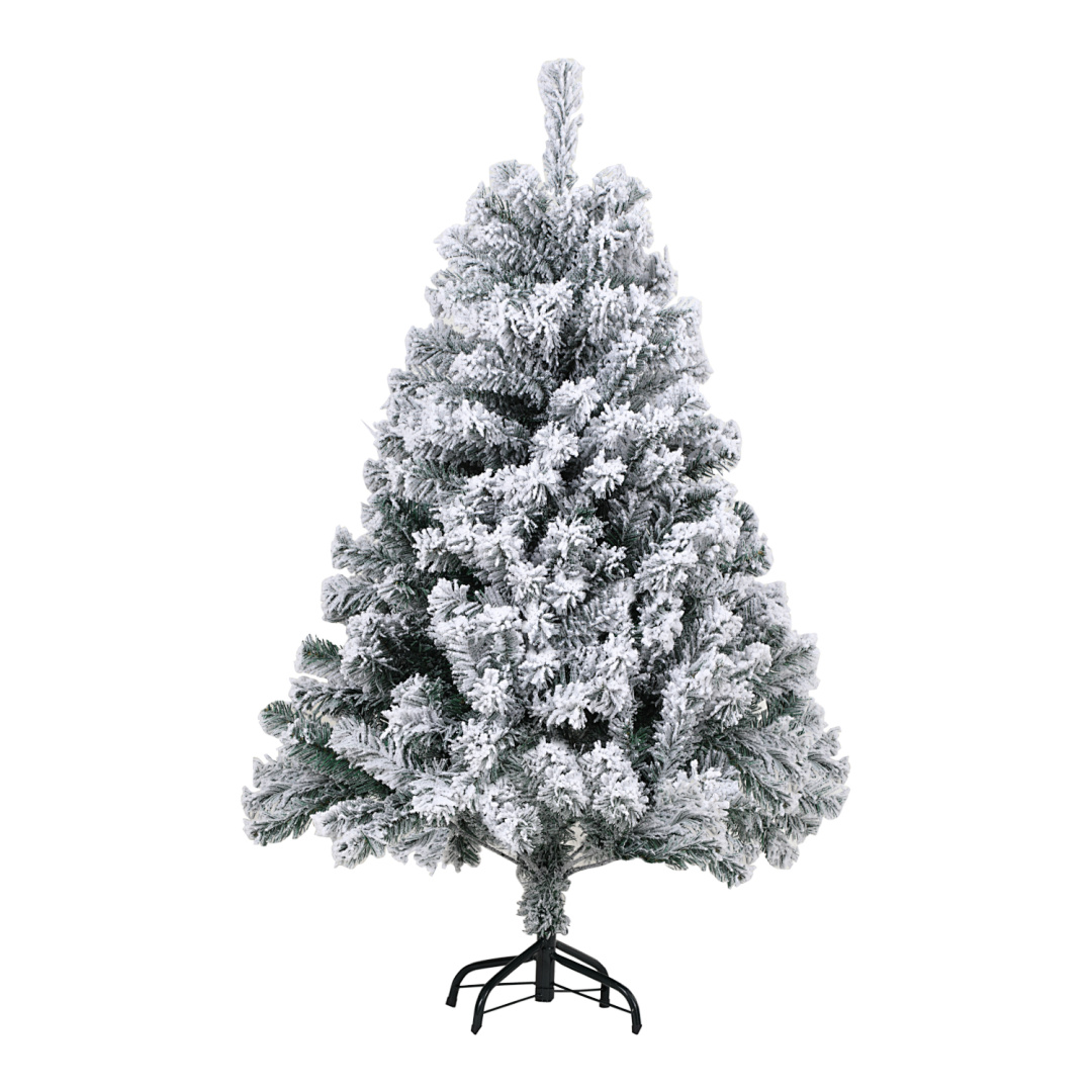 Randaco 120cm Künstlicher Weihnachtsbaum Mit Weiß Schneeflocken Tannenbaum Für Weihnachten-dekoration, (ø Ca. 80 Cm) Mit 340 Spitzen Und Schnellaufbau Klapp-system