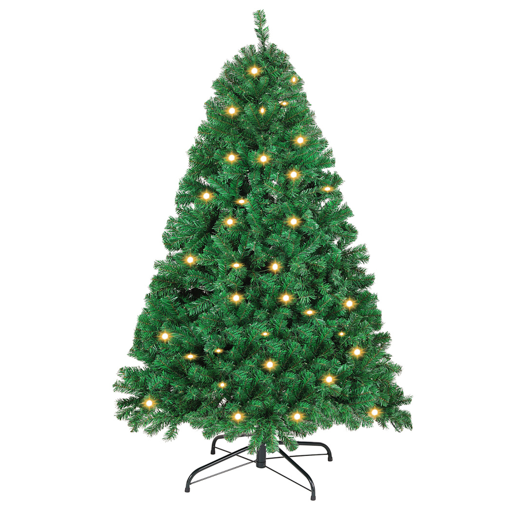 Randaco 120cm Künstlicher Weihnachtsbaum Mit Beleuchtung Led Tannenbaum Für Weihnachten-dekoration, Aus Pe Und Pvc,(ø Ca. 80 Cm) Mit 340 Spitzen