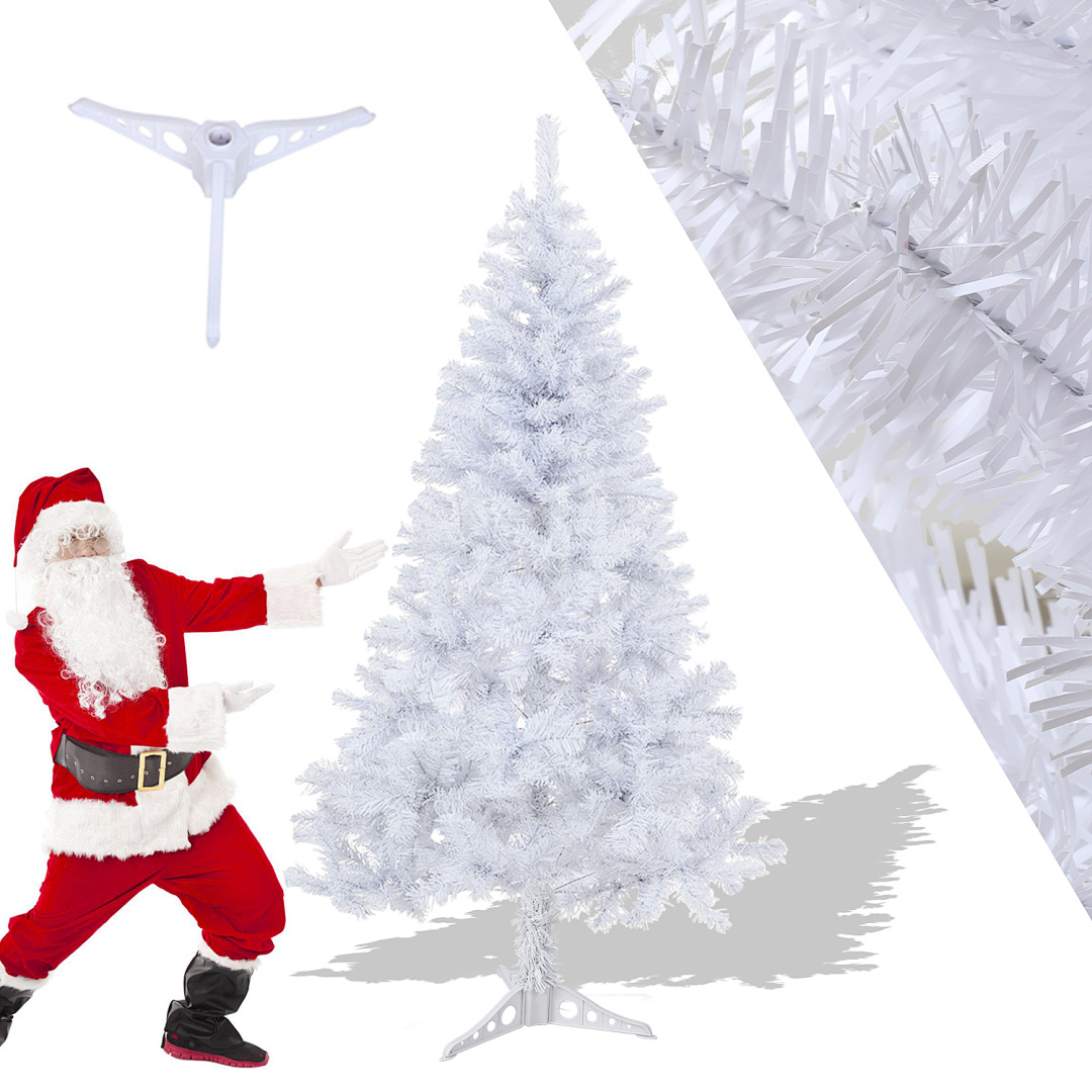 Randaco 120cm Künstlicher Weihnachtsbaum, Tannenbaum Mit Ständer, Christbaum 220 Spitzen Pvc Nadeln, Kunstbaum Weihnachten Klappsystem Weiß