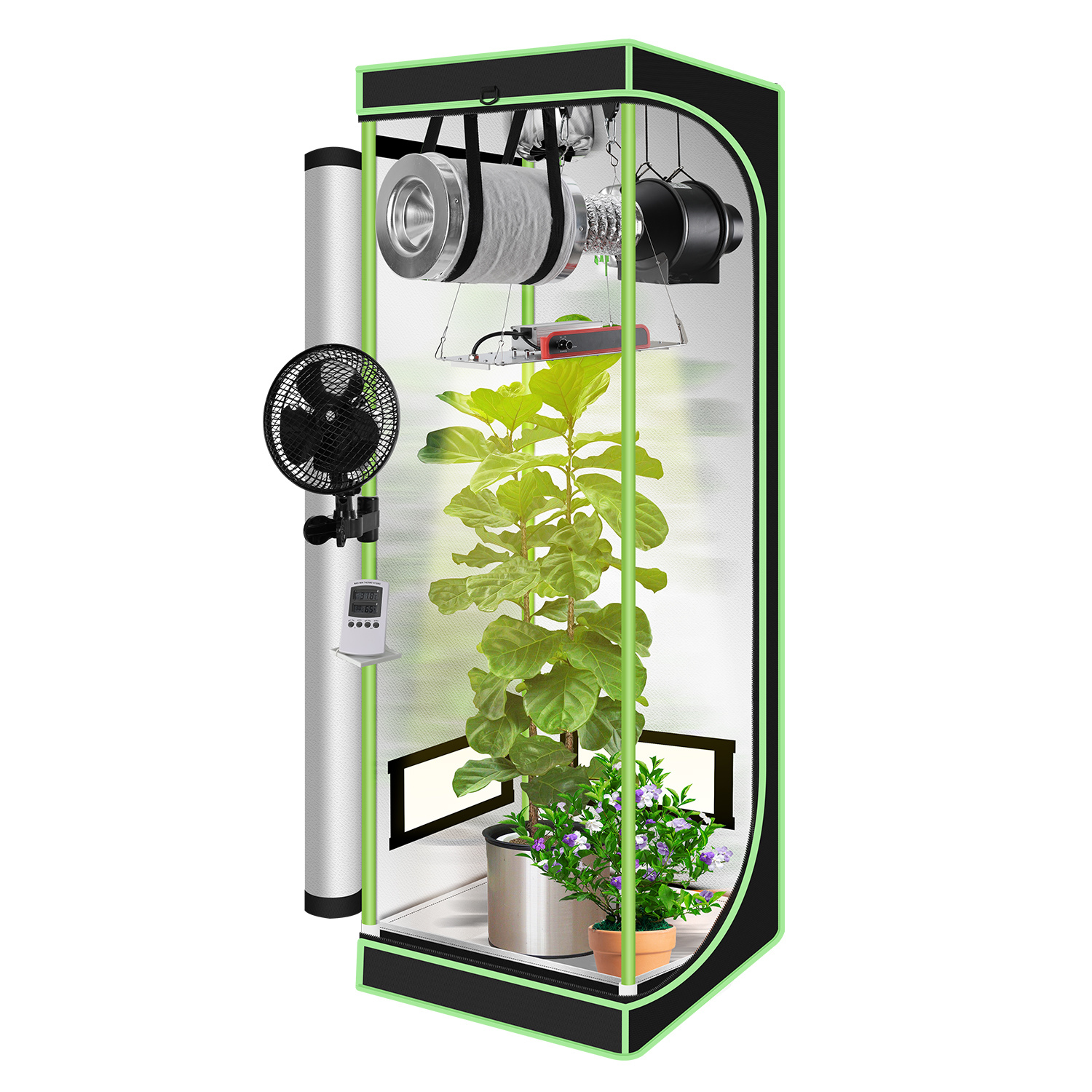 Randaco 60x60x140 Cm Armario De Cultivo Armario De Cultivo Para Plantas De Interior Cuarto Negro Armario De Cultivo Invernadero Armario De Cultivo 600d